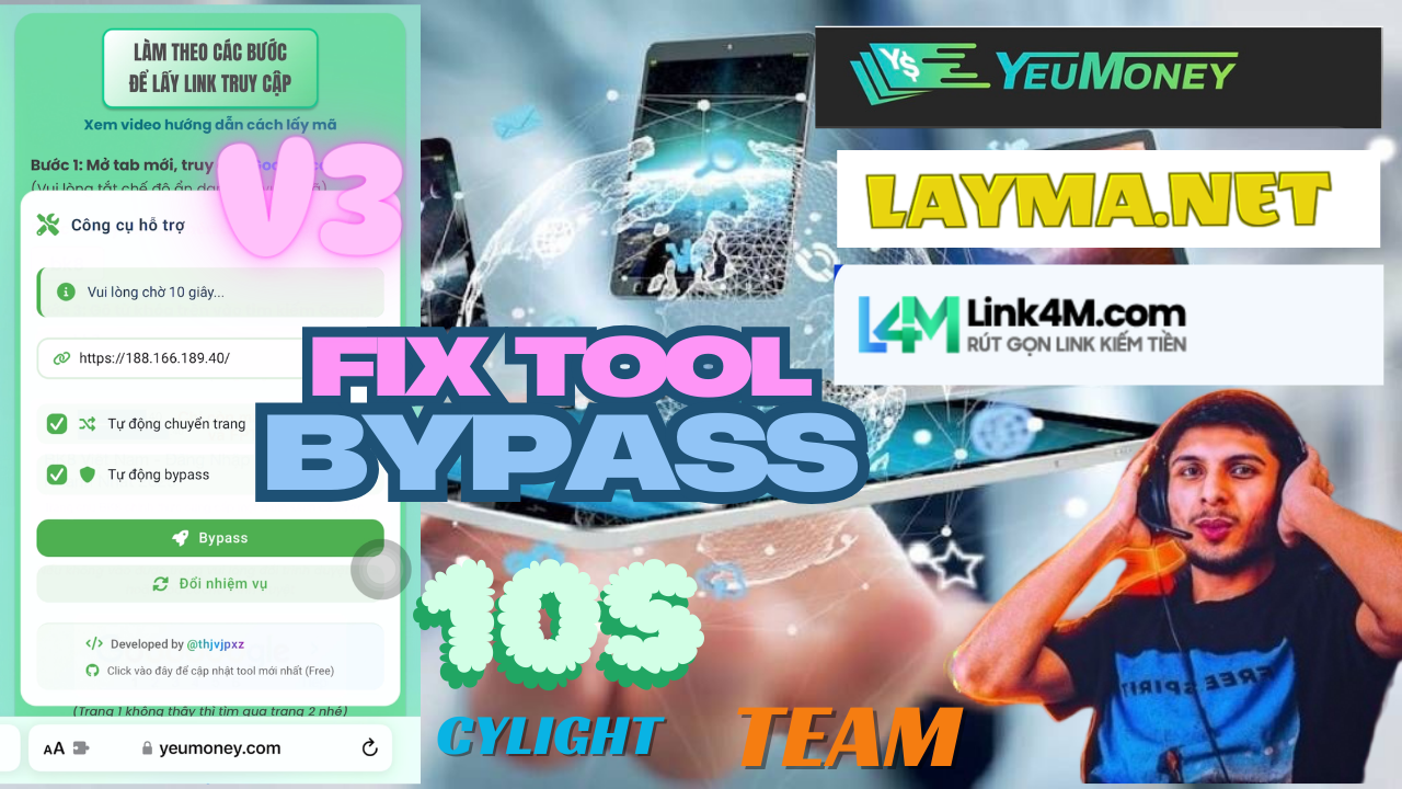 By Pass Rút Gọn Yeumoney , Link4m , laymangay